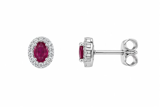 Orecchini Lo Scrigno Gioielli Donna in Oro bianco Zircone ROSSO  ZIRC CIZETA - ROSSO  ZIRC CIZETA